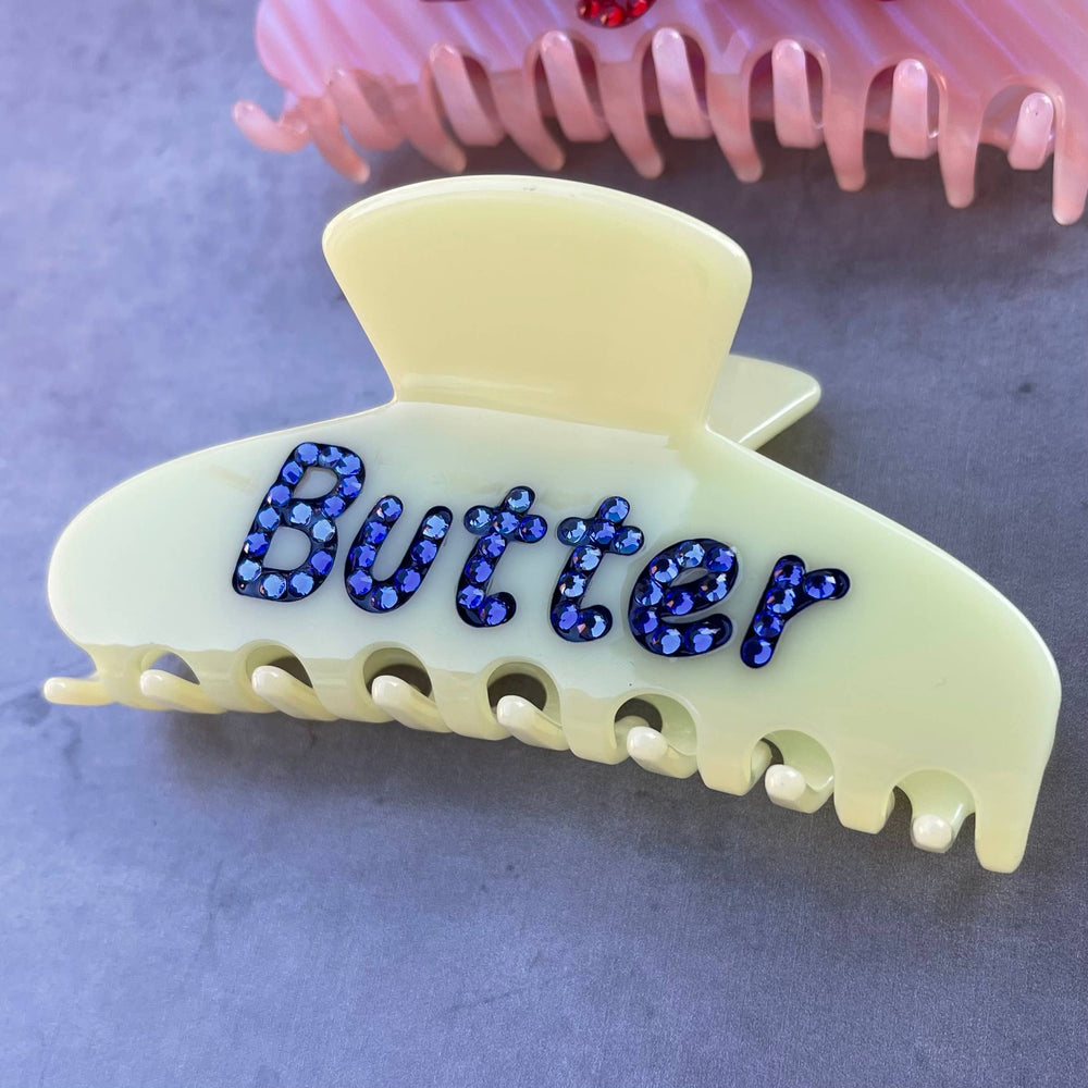 Butter Rhinestone Hair Claw clip