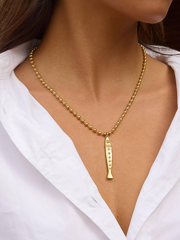 Non-Tarnish Vintage Fish Necklace