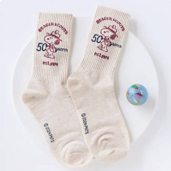 Peanuts Snoopy Scout 50th Celebtate Crew Ankle Socks-
