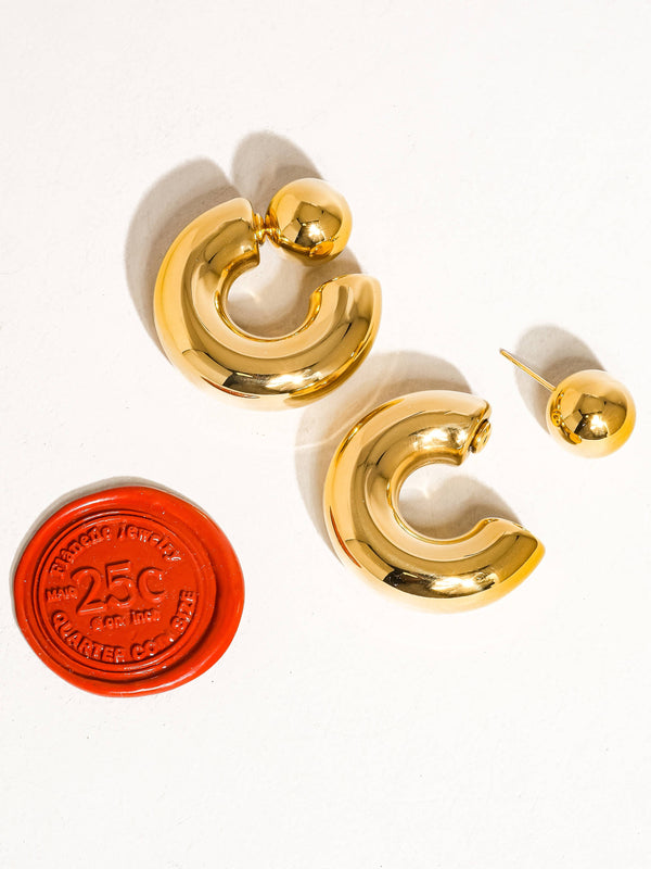 Chunky Hoops 16K Gold Non-Tarnish