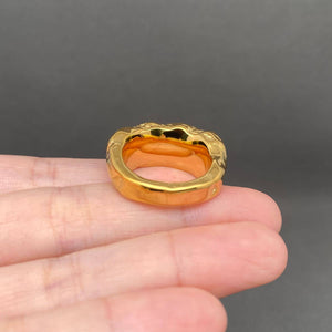 Zircon inlaid irregular 18K Gold Plated S.Steel Ring - FGS