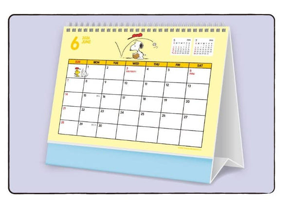 PEANUTS Snoopy 2026 Desk Calendar with deco stickers