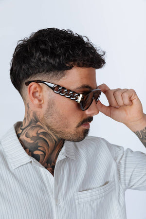 Chunky Aviator Sunglasses in Orange