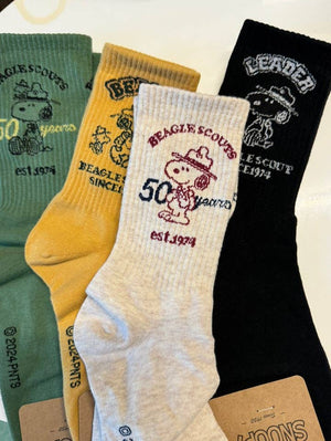Peanuts Snoopy Scout 50th Celebtate Crew Ankle Socks-