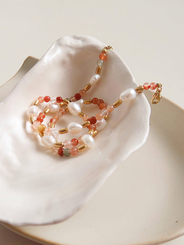 Non-Tarnish Bohemian Stone and Bead Bracelet
