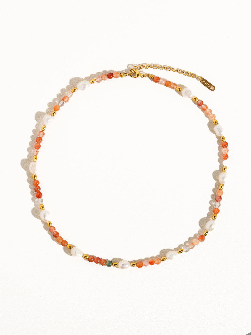 Non Tarnish Bohemian Rose Pearl and Bead Necklace