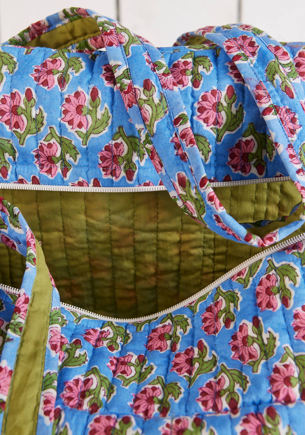 Taruni Block Print Quilted Weekend Bag