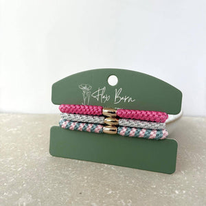 "Sugar Plum Fairy" Pack of 3 Elasticated Cord Hairbands