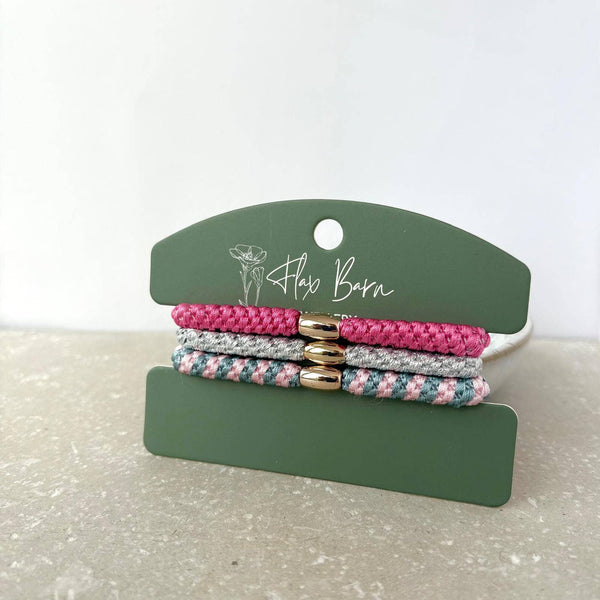 "Sugar Plum Fairy" Pack of 3 Elasticated Cord Hairbands