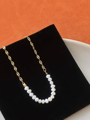 Margaux 18K Gold Non-Tarnish Freshwater Pearl Chain Necklace