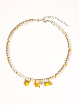 18K Gold Vintage Lemon Freshwater Pearl Necklace