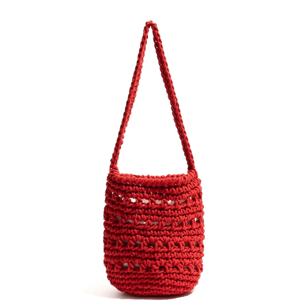 Spring & Summer Hollowed Crochet Bucket Shape Shoulder Bag