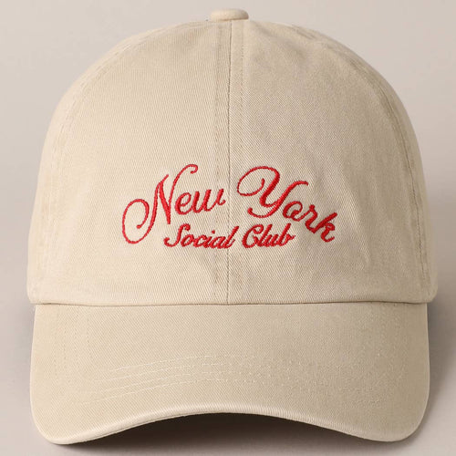 New York Social Club Text Embroidery Baseball Cap