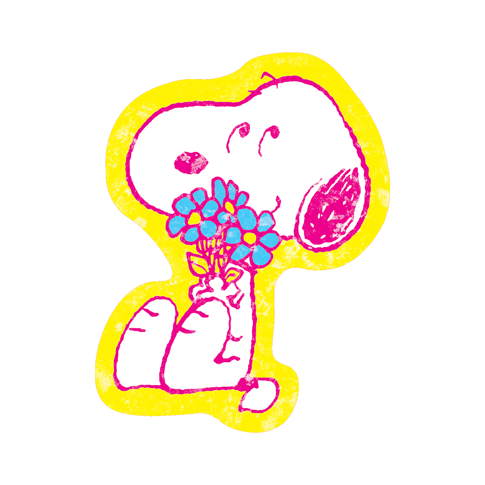 Snoopy's Bouquet - Die-Cut Sticker (Mother's Day, Flowers)