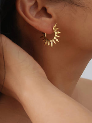 Sablière 18K Gold Non-Tarnish Sunburst Hoop Earrings