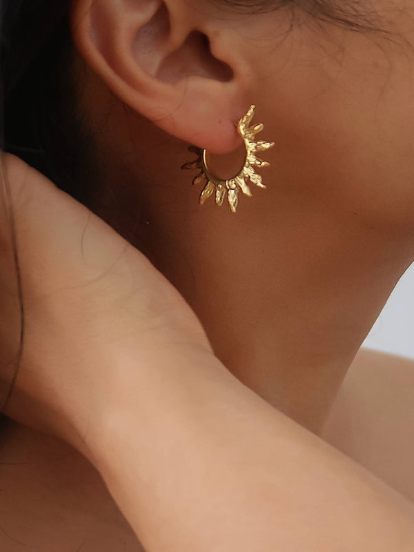 Sablière 18K Gold Non-Tarnish Sunburst Hoop Earrings