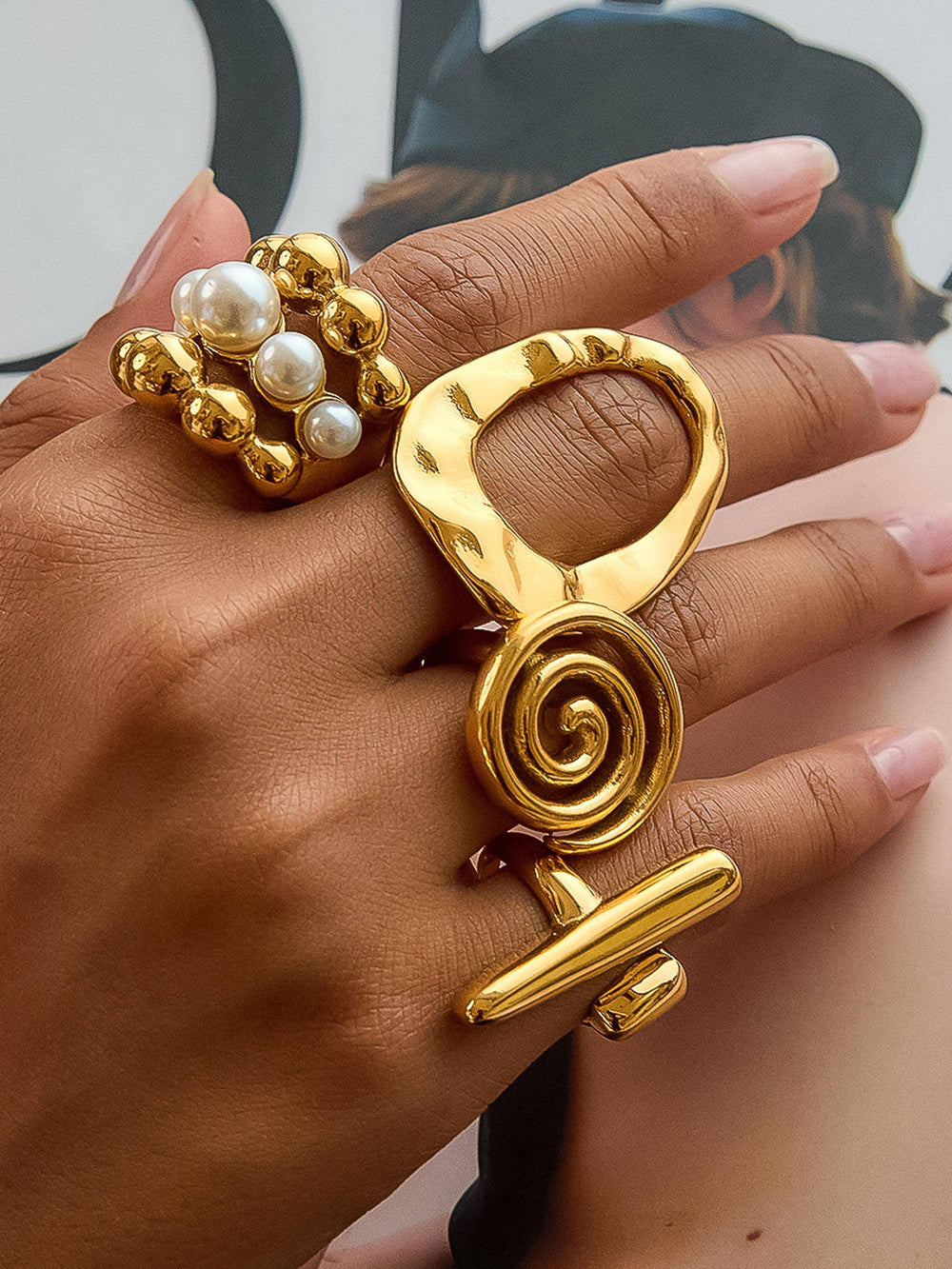 Gold Non-Tarnish Statement Ring
