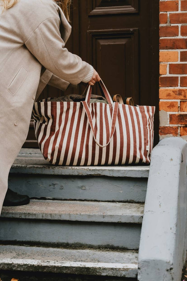 Large Striped Tote Bag