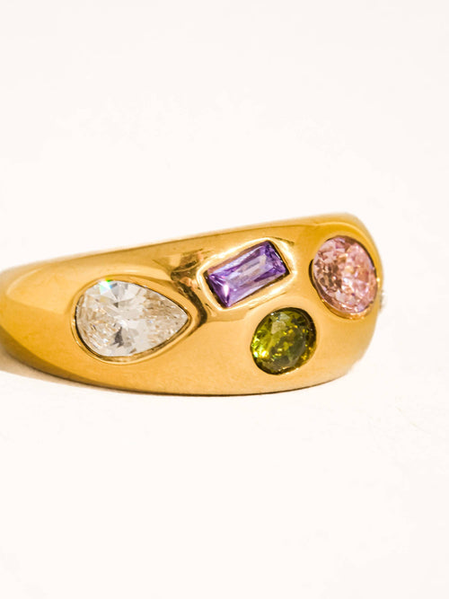 Non-Tarnish Gold Lucky Dome Ring