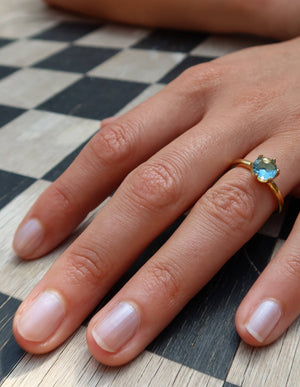 Waterproof Blue Gemstone Ring