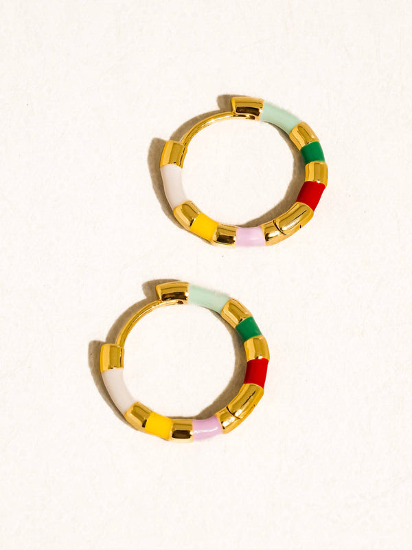 Avielle Gold Vintage Enamel Hoop Earring