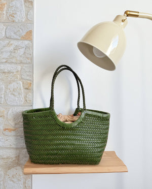 Handwoven U Shape Leather Bag