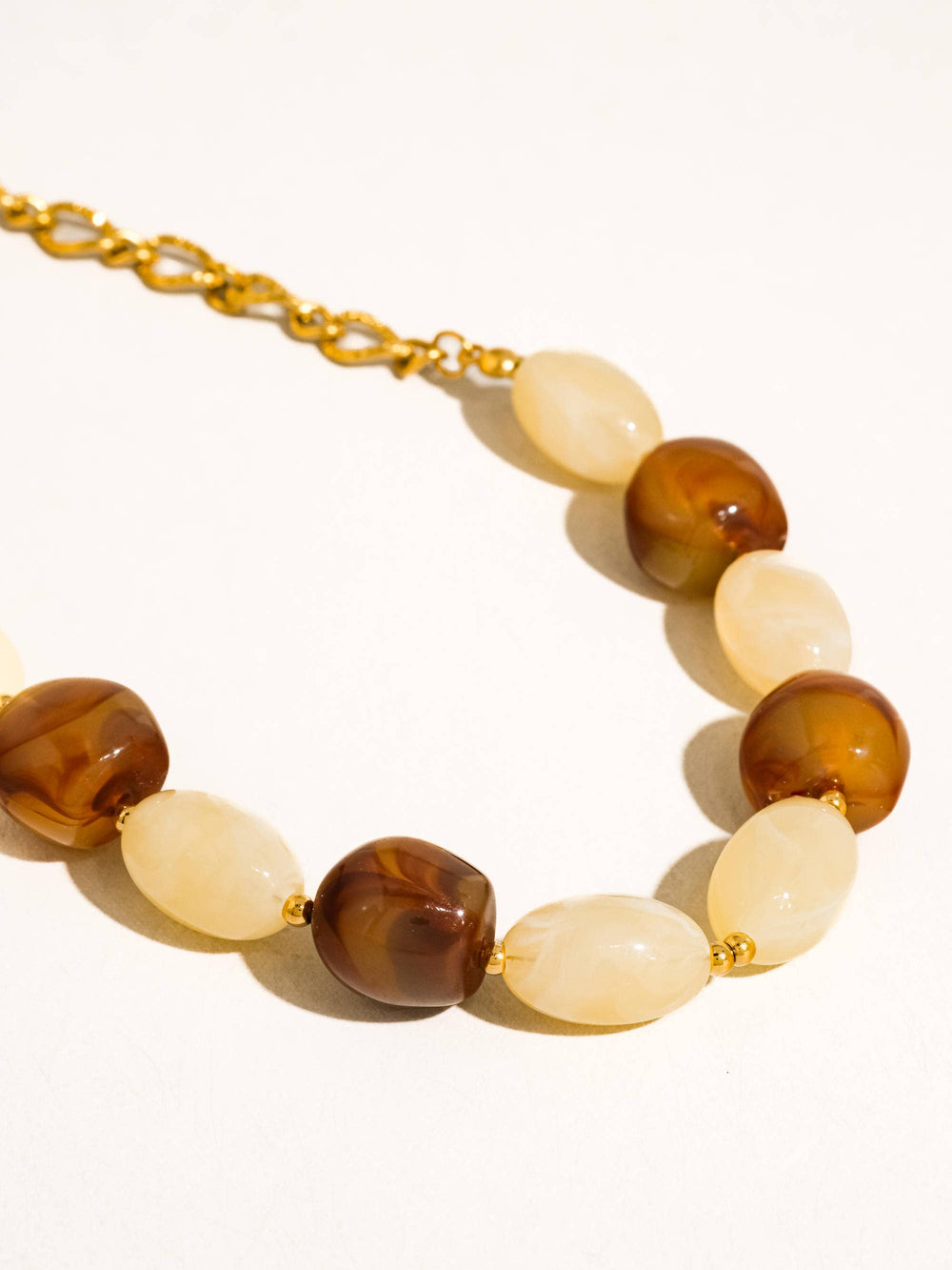 Palm 18K Gold Non-Tarnish Beaded Chain Necklace