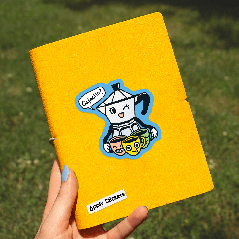 Cafecito? - Die-Cut Sticker (cafe, coffee)