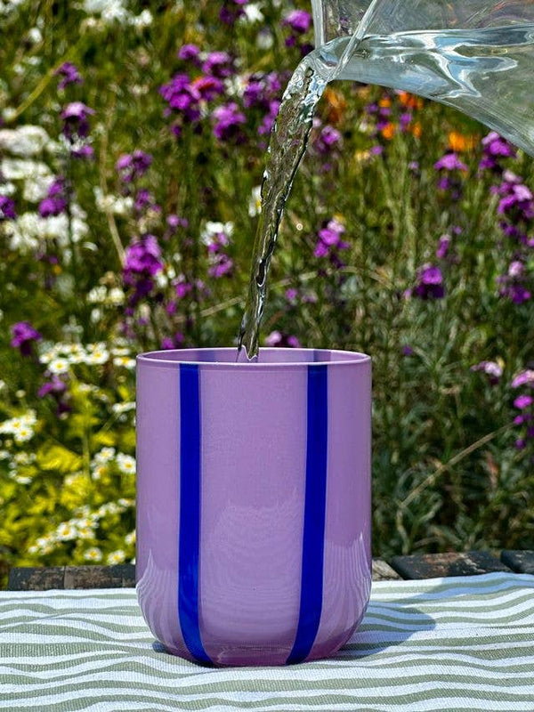 Atina Glassware - Lilac & Navy