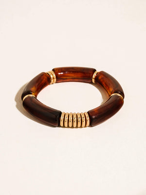 18K Gold Non-Tarnish Chunky Resin Bangle Set