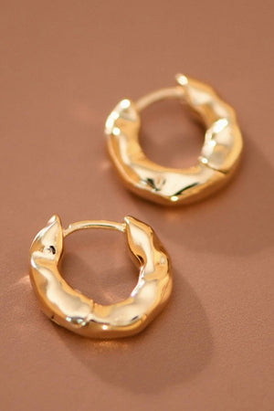Gold Plated Small Hammered Hoops
