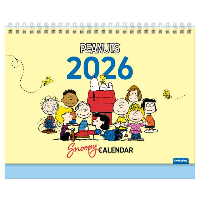 PEANUTS Snoopy 2026 Desk Calendar with deco stickers