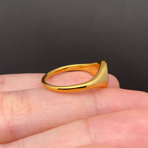Multi style flowers Signet 18K Gold Plated S.Steel Ring -FGS