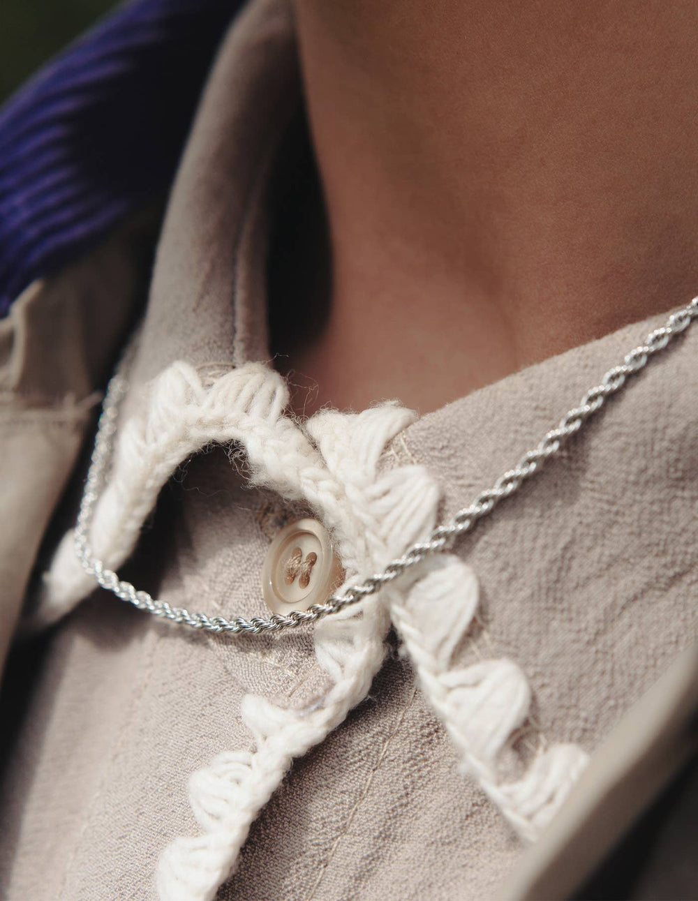 Silver Rope Twist Necklace