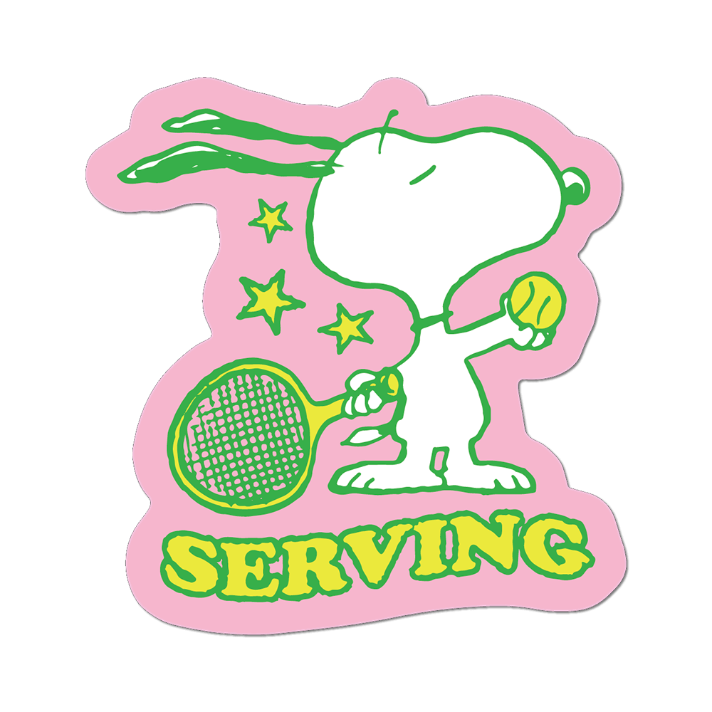 Serving by Snoopy (Tennis) - Die-Cut Sticker (Back to School)