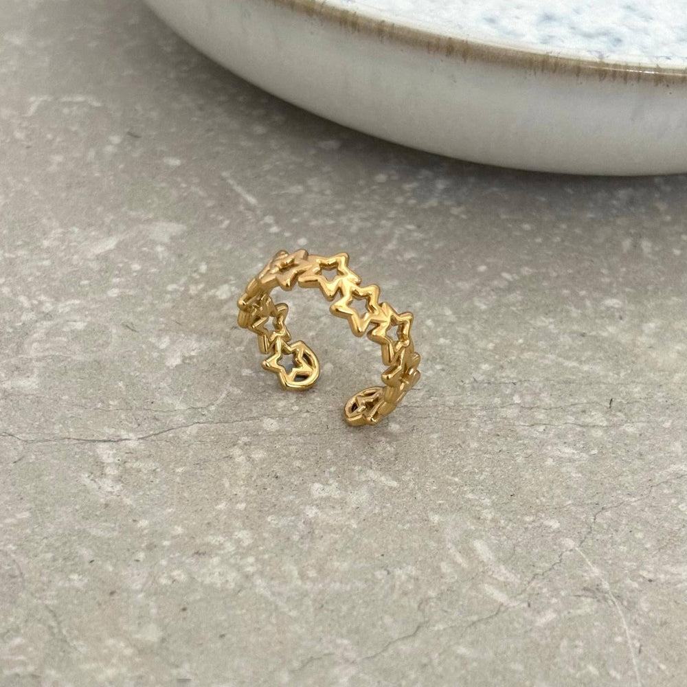 Tarnish Resistant Star Open Ring