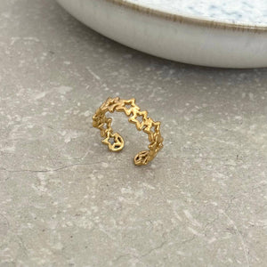 Tarnish Resistant Star Open Ring