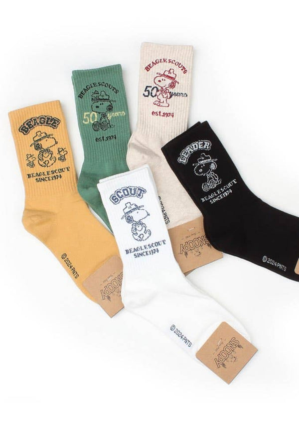 Peanuts Snoopy Scout 50th Celebtate Crew Ankle Socks-