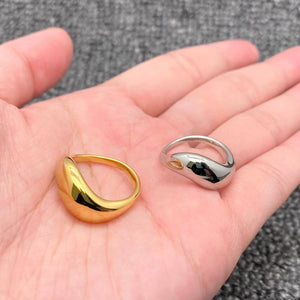 Glossy Wave Design 18K Gold Plated S.Steel Ring - FGS