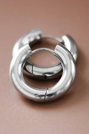 Tarnish Resistant Waterproof Stainless Steel Hoop Earrings - 7078