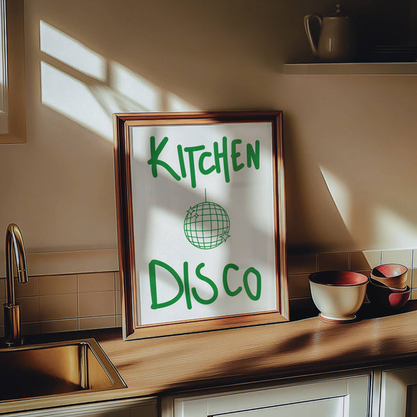 Kitchen Disco Music Home Decor Wall Art Print