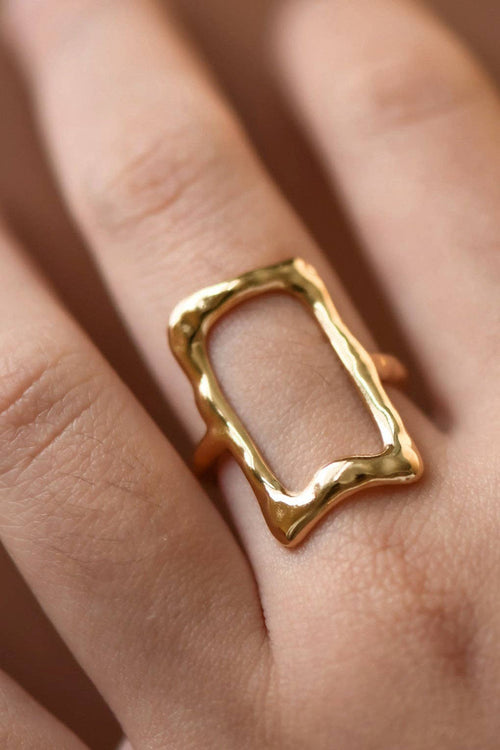 18K Gold Plated Waterproof Stainless Steel Ring