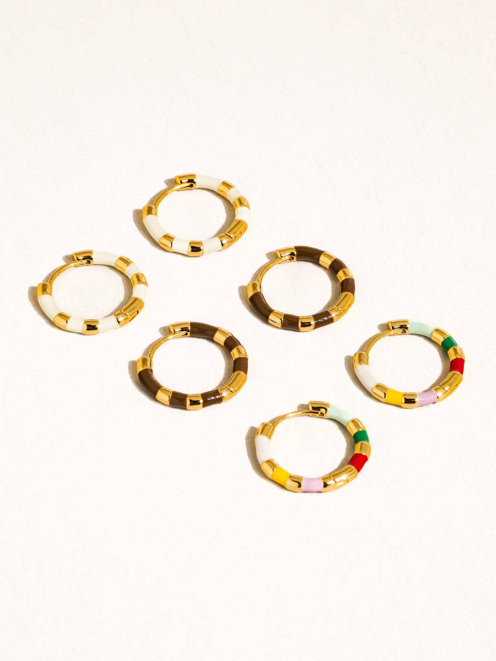Avielle Gold Vintage Enamel Hoop Earring