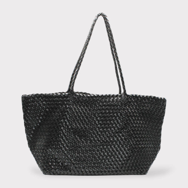 XL Leather Weaving Tote Bag 