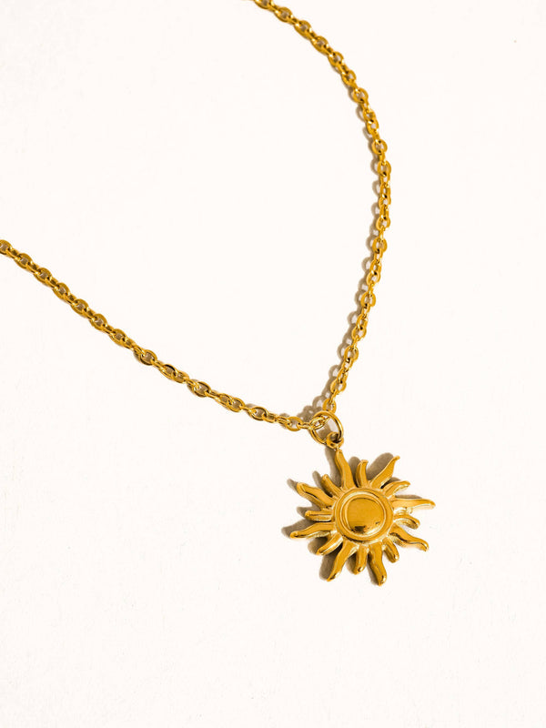 Gold Plated & Non Tarnish Sun Necklace