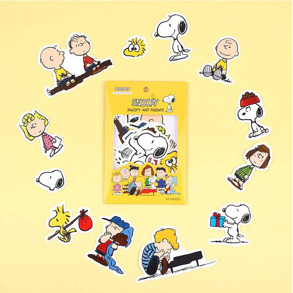 Peanuts Snoopy Deco Variety Stickers – 12 Pack
