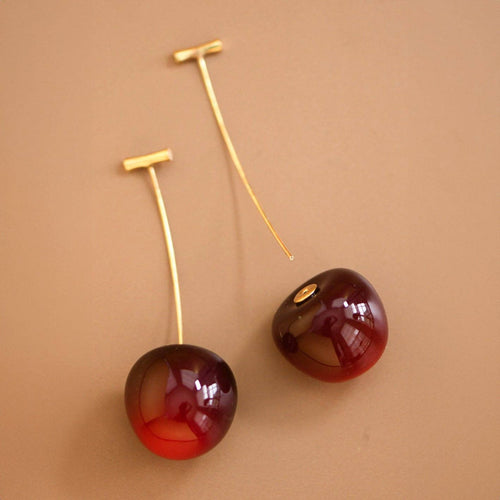 Waterproof Red Cherry Drop Earrings