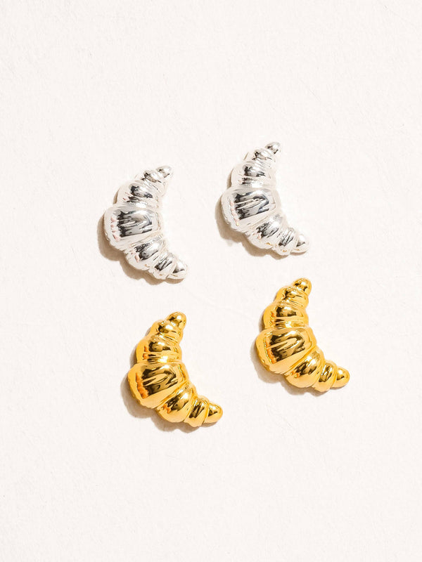 Gaëlle 18K Gold Petite Croissant Stud