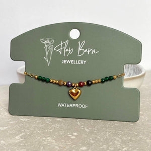 Tarnish Resistant Heart Beaded Bracelet