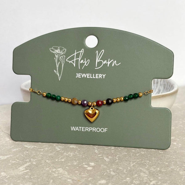 Tarnish Resistant Heart Beaded Bracelet